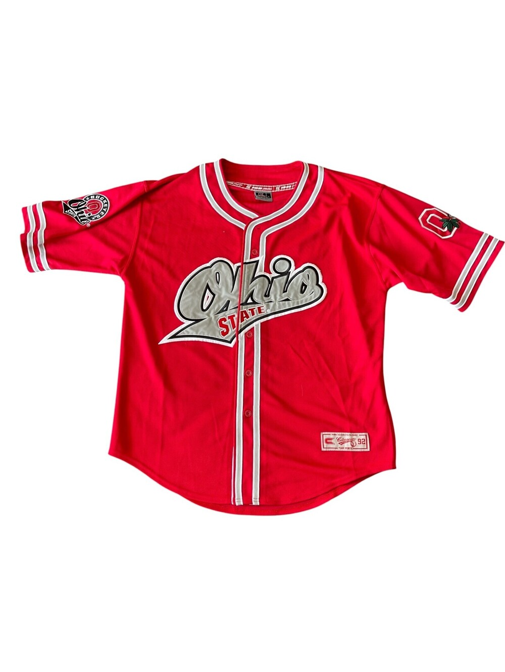 Vintage Y2K NCAA Ohio State Buckeyes Red Baseball Jersey Mens L
